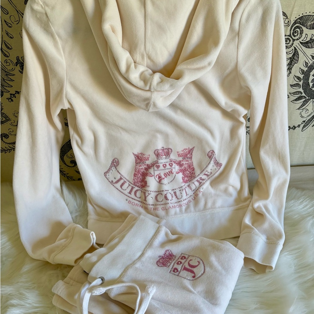 Juicy Couture Cream and Pink Embellished Set